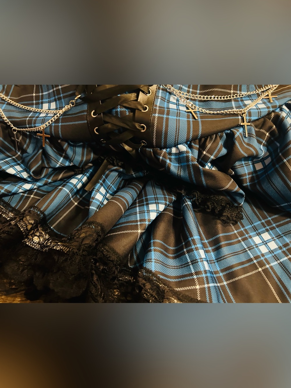 2 Skirts 2x women, blue & black from spirit Halloween store. New - Picture 4 of 7